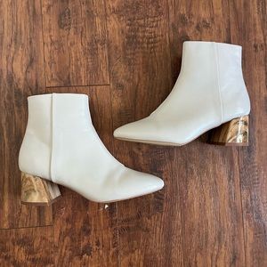 Topshop Block Heel Bootie Beige